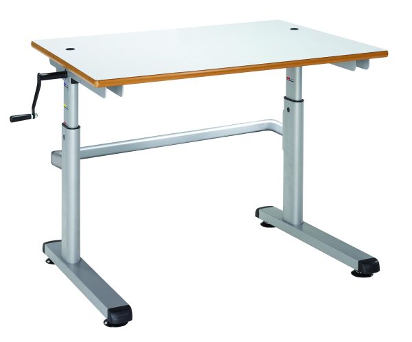 HEIGHT ADJUSTABLE CRANK HANDLE CLASSROOM TABLE
